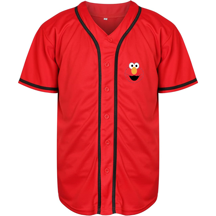 Men's Sesame Street Elmo Face Baseball Jersey