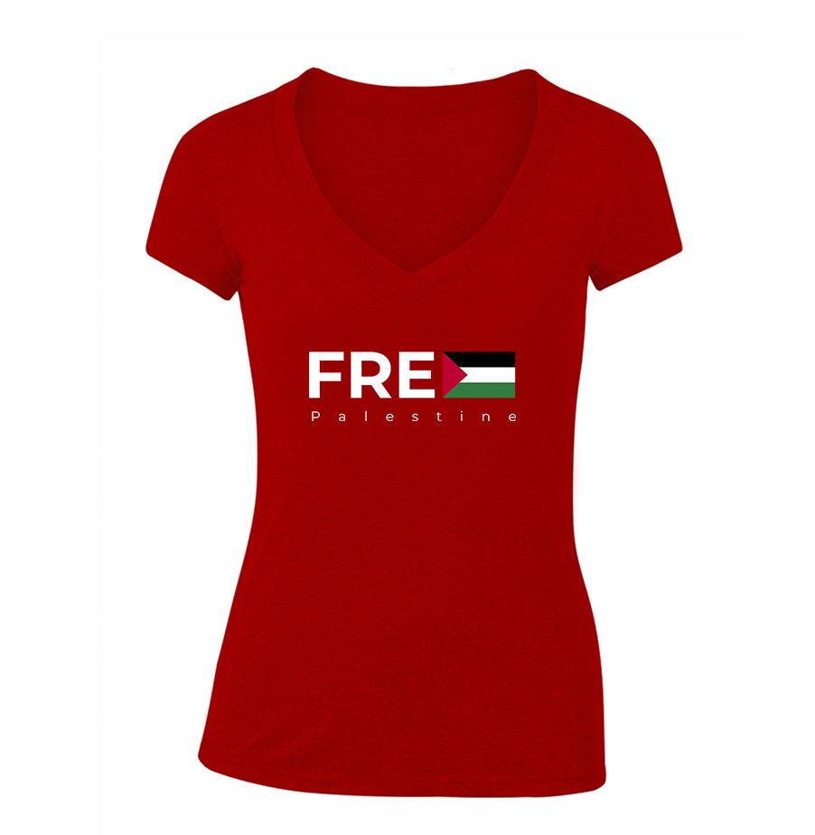 Women's Free Palestine V-Neck T-Shirt