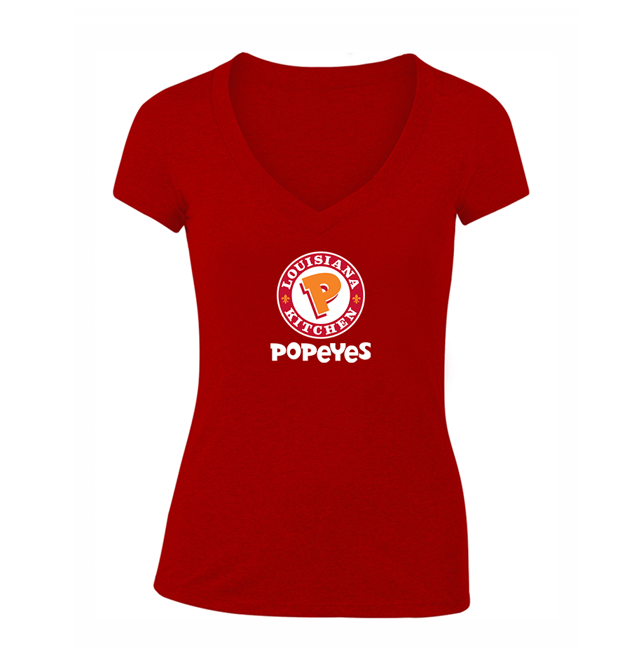 Women's  Popeyes Louisiana Kitchen V Neck T-Shirt