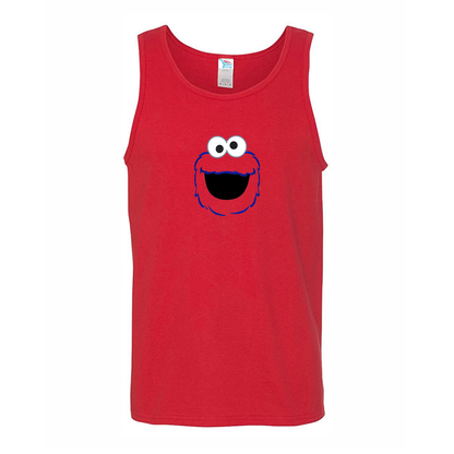 Men's Sesame Street Cookie Monster face Tank Top