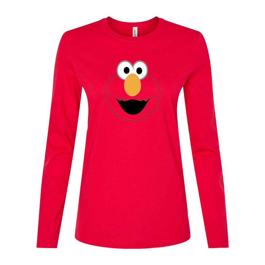 Women's Sesame Street Elmo Face Long Sleeve T-Shirt