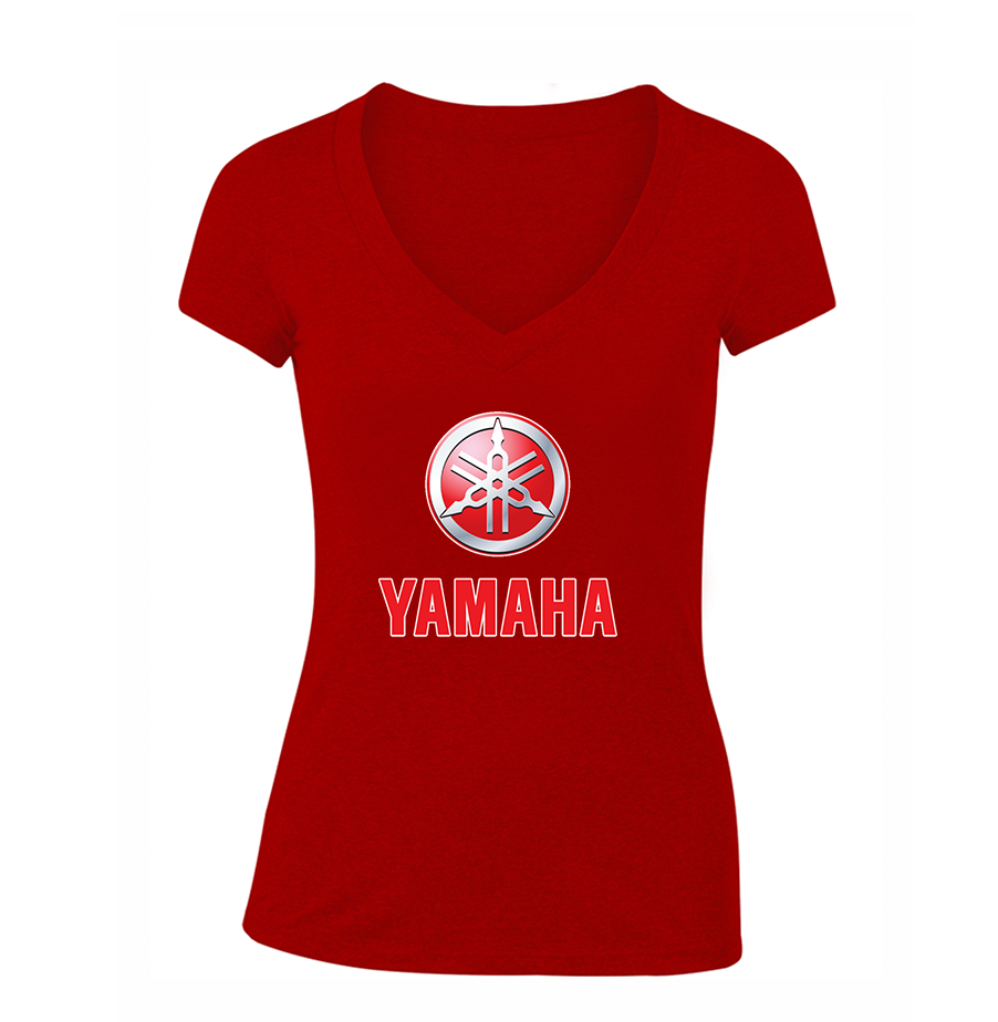 Women's Yamaha Bike Motorcycle V-Neck T-Shirt