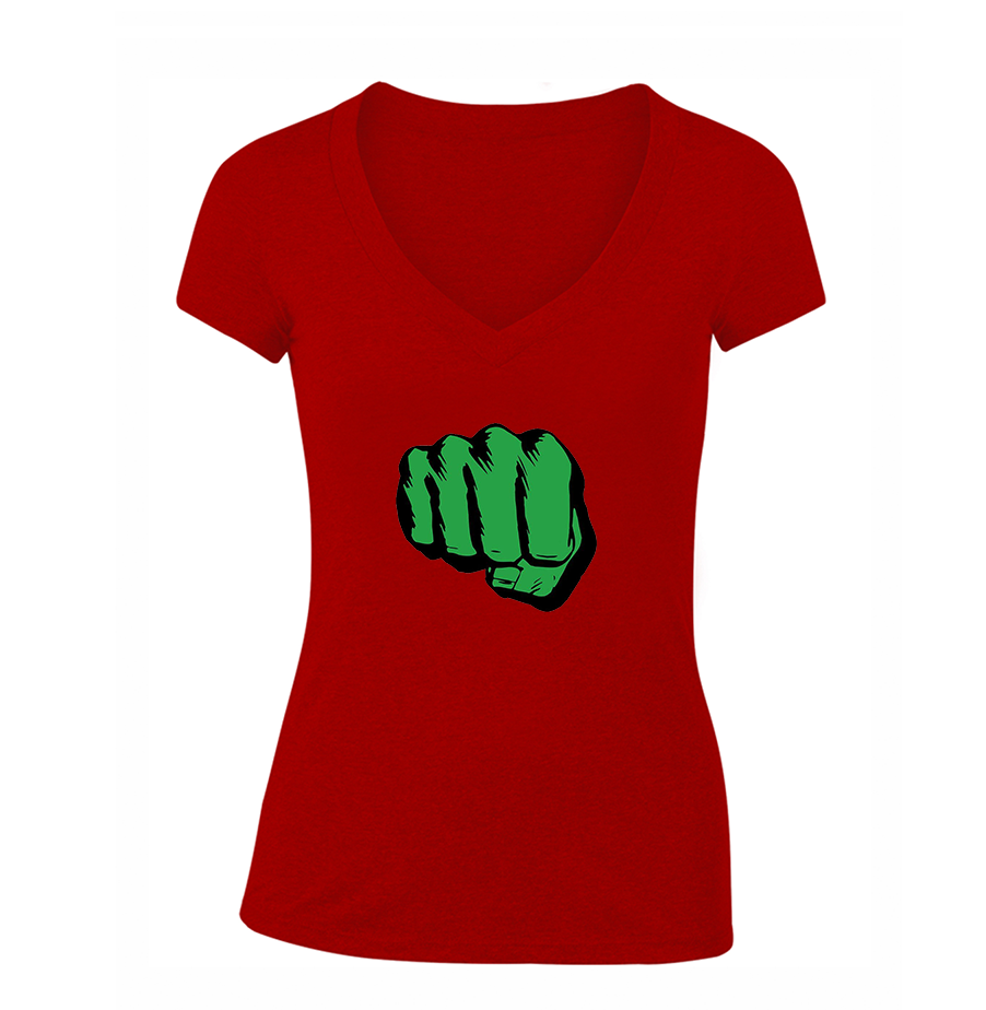 Women's Hulk Punch V Neck T-Shirt