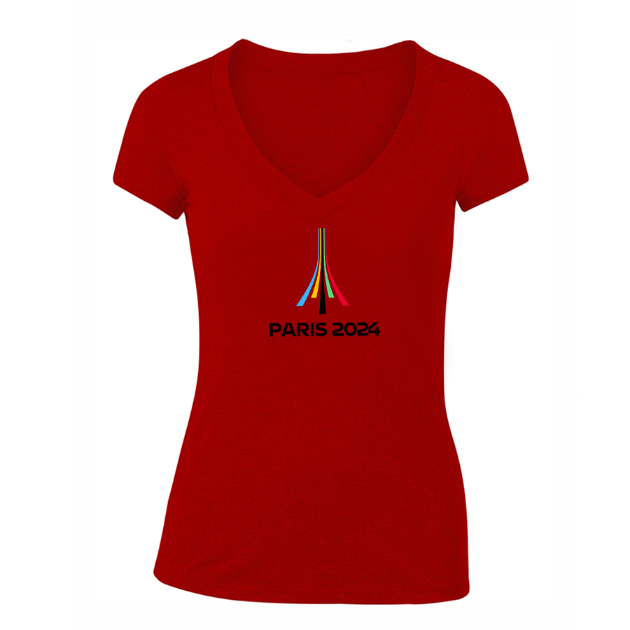 Women's Olympia Paris 2024  V-Neck T-Shirt