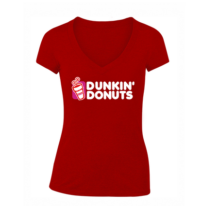 Women's Dunkin Donuts  V Neck T-Shirt