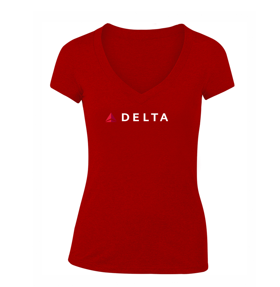 Women's Delta Airlines  V Neck T-Shirt