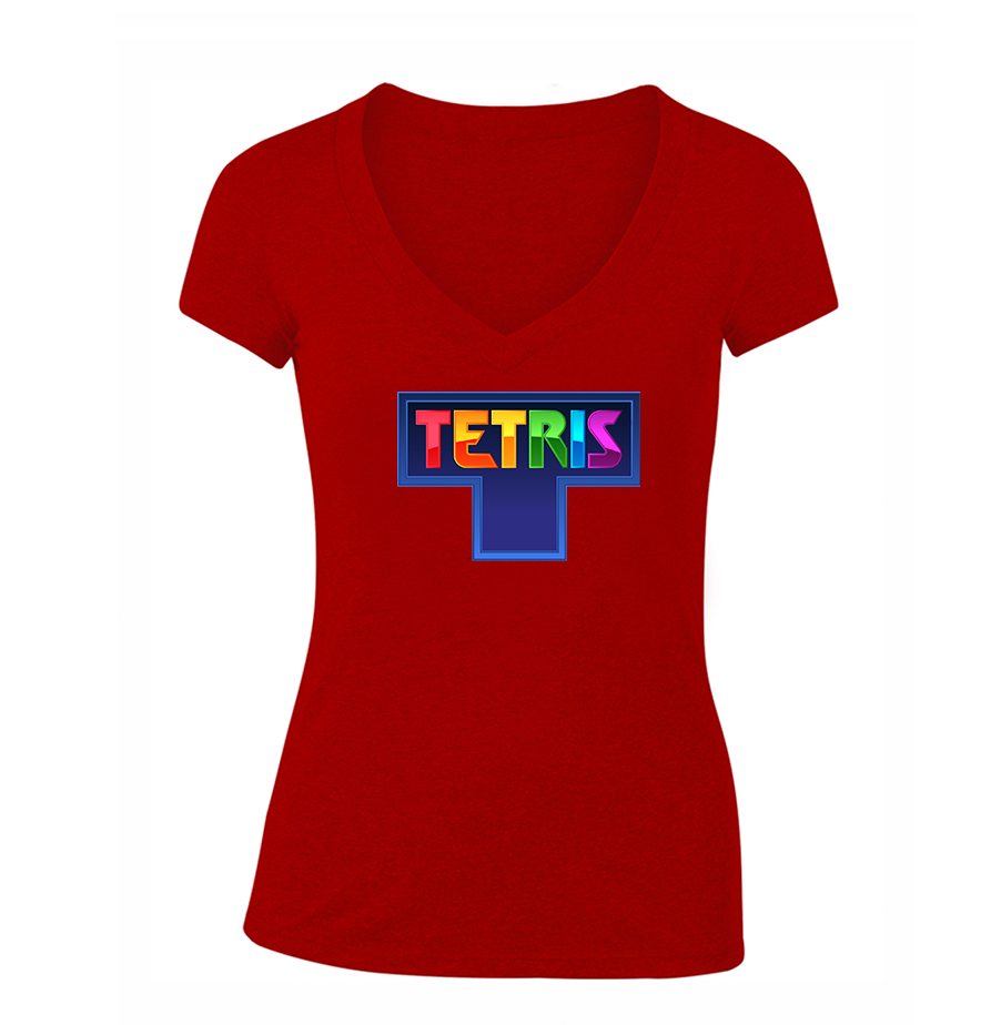 Women's  Tetris V Neck T-Shirt