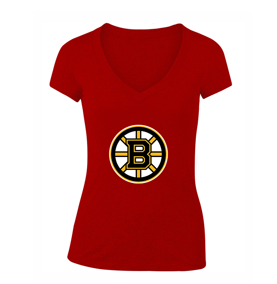 Women's NHL Boston Bruins V Neck T-Shirt
