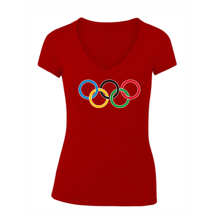 Women's Olympics Rings V-Neck T-Shirt