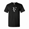 Roger Federer men's cotton V-neck T-shirt - Black