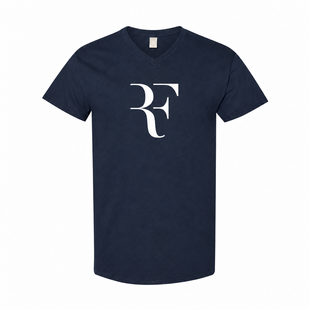 Roger Federer men's cotton V-neck T-shirt - Navy
