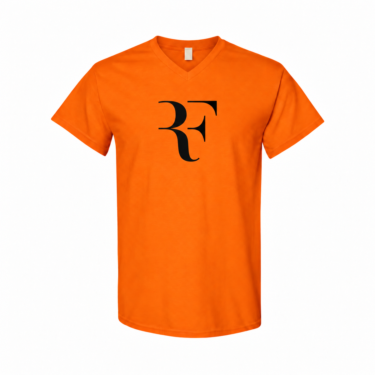 Roger Federer men's cotton V-neck T-shirt - Orange