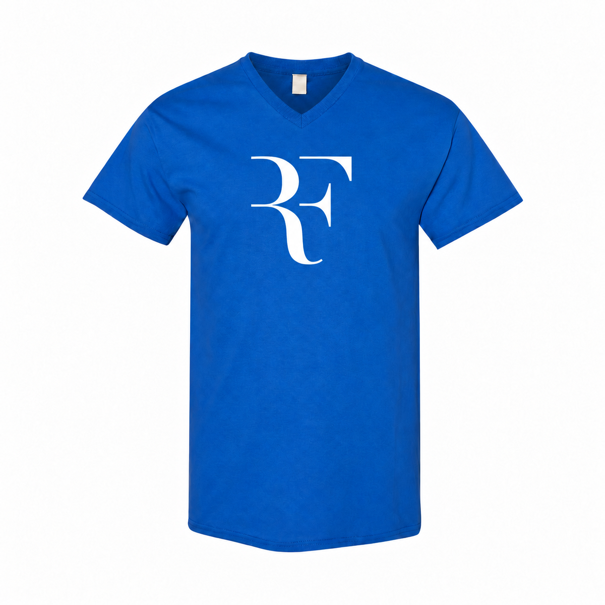 Roger Federer men's cotton V-neck T-shirt - Royal Blue