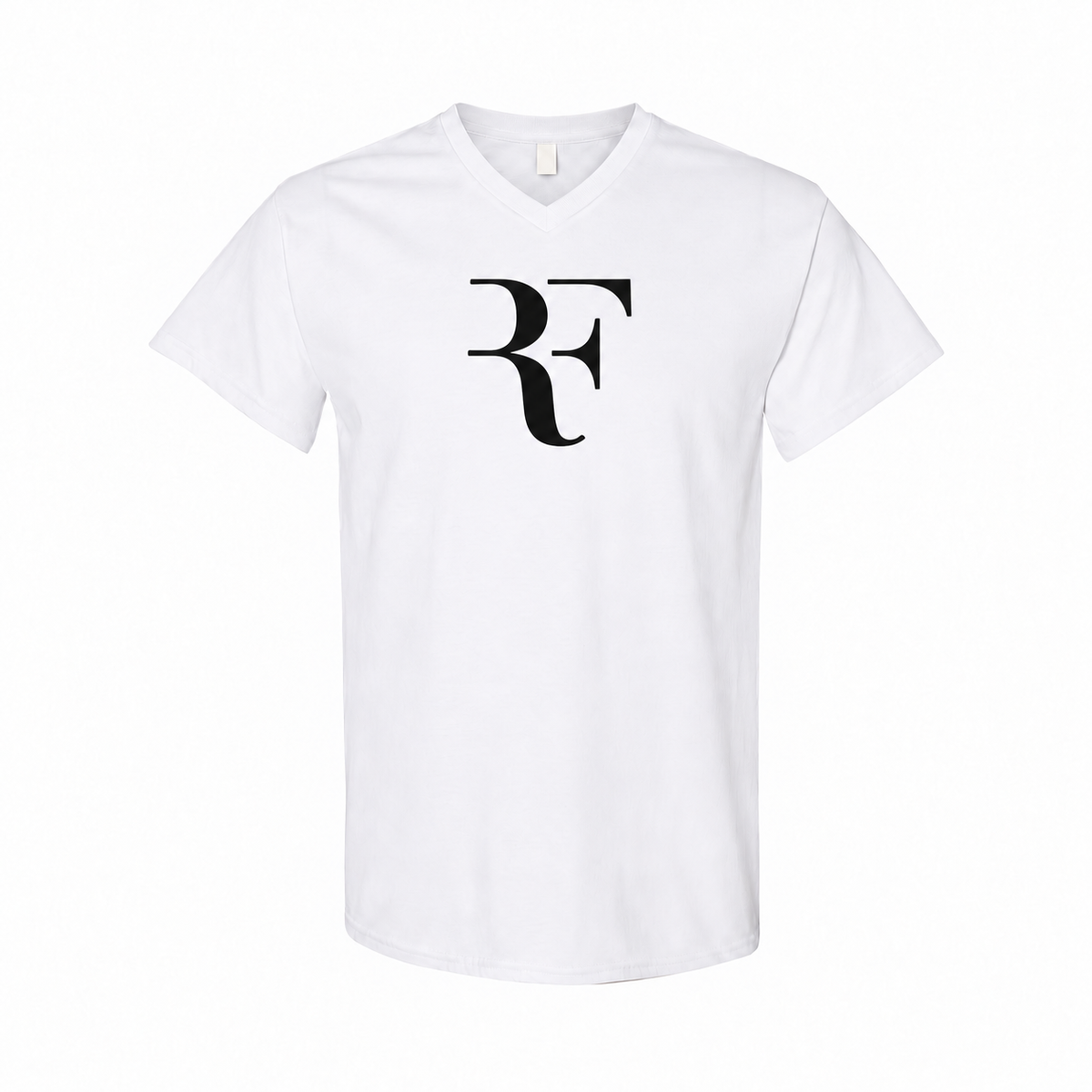 Roger Federer men's cotton V-neck T-shirt - White