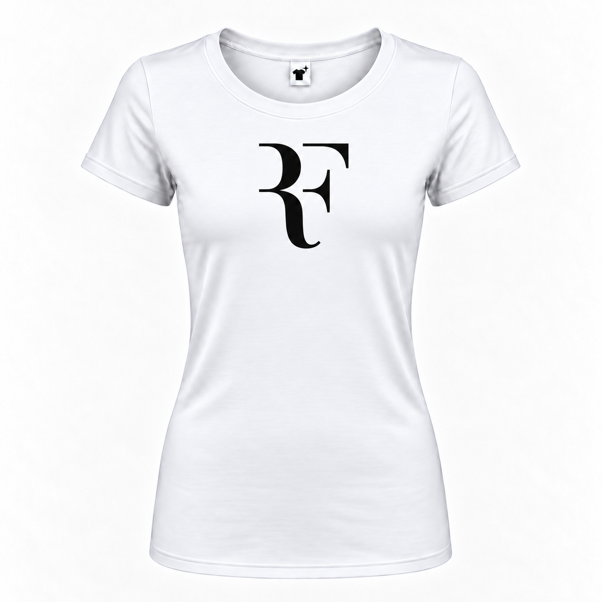 Roger Federer women's round neck T-shirt in White