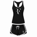 Roger Federer women's tank top and shorts set in Black