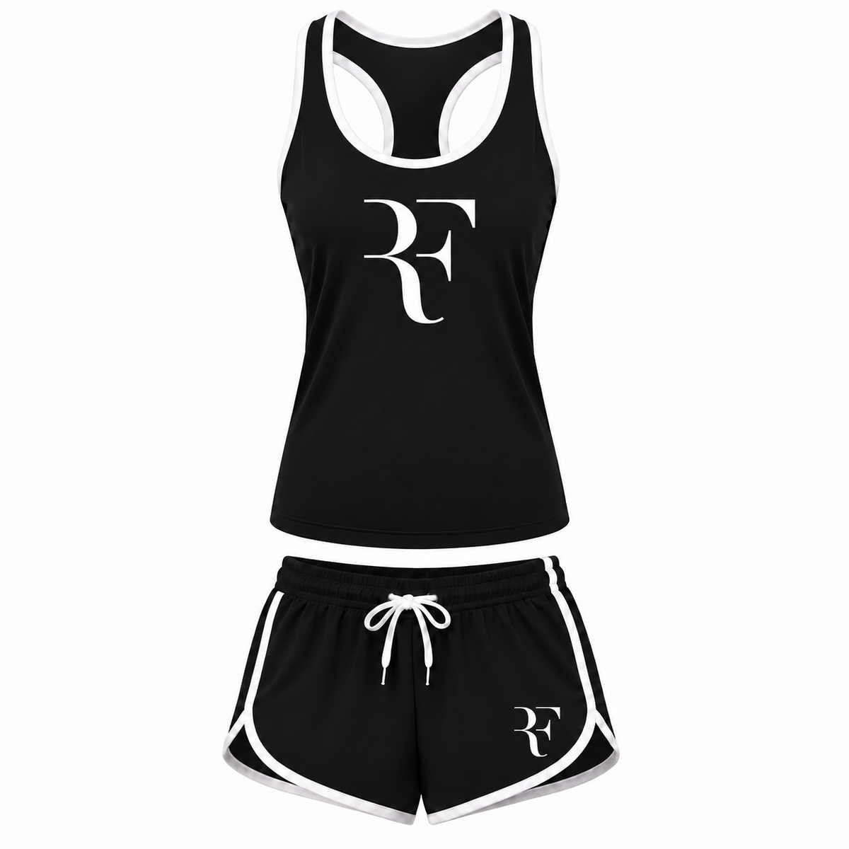 Roger Federer women's tank top and shorts set in Black