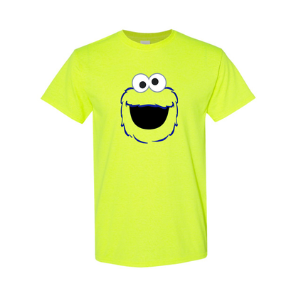 Men's Sesame Street Cookie Monster face Cotton T-shirt