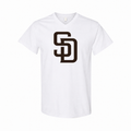 San Diego Padres men's cotton V-neck T-shirt — White