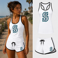 Seattle Mariners women's tank top and shorts set in White