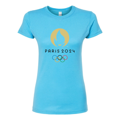 Women's New Olympics 2024 Paris Logo Round Neck T-Shirt