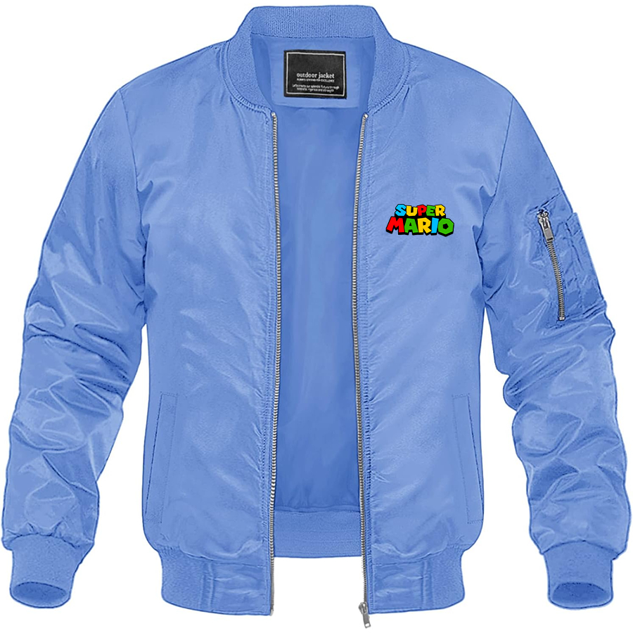 Men's Super Mario Lightweight Bomber Jacket Windbreaker Softshell Varsity Jacket Coat