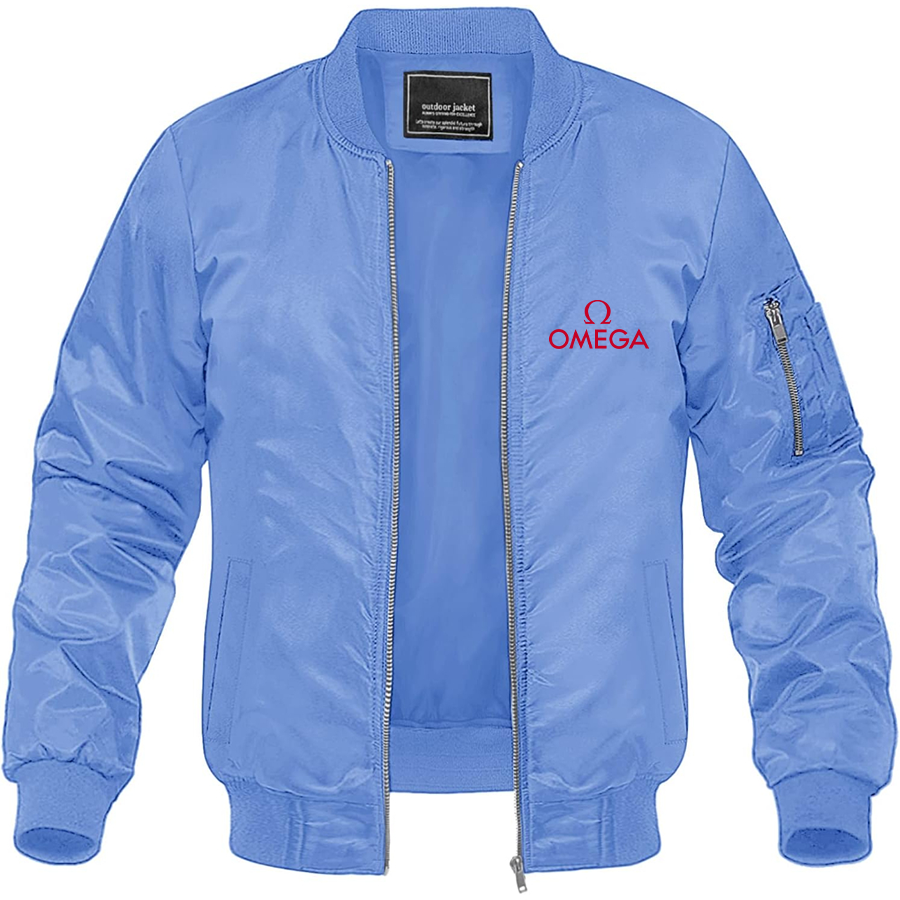 Men's Omega Lightweight Bomber Jacket Windbreaker Softshell Varsity Jacket Coat
