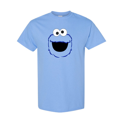 Men's Sesame Street Cookie Monster face Cotton T-shirt