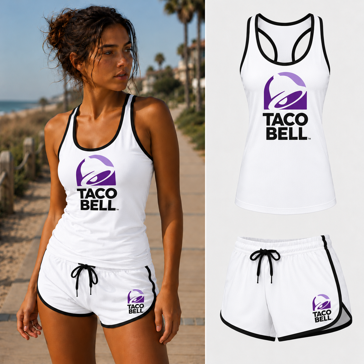 Women's taco bell set white