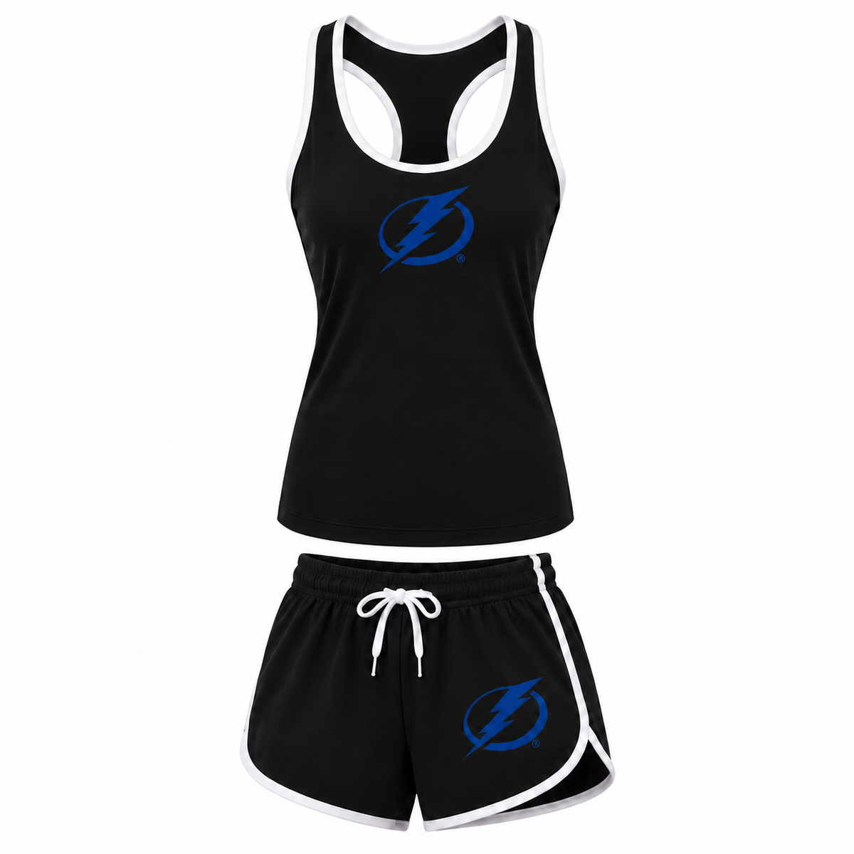 Women's Tampa Bay Lightning tank top and shorts set, Black