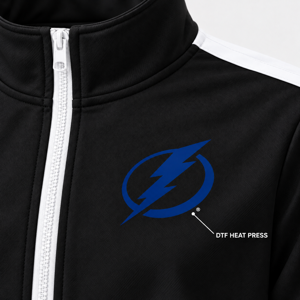 Black - Tampa Bay Lightning tracksuit - heat-press-detail