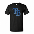 Tampa Bay Rays men's cotton V-neck T-shirt in black