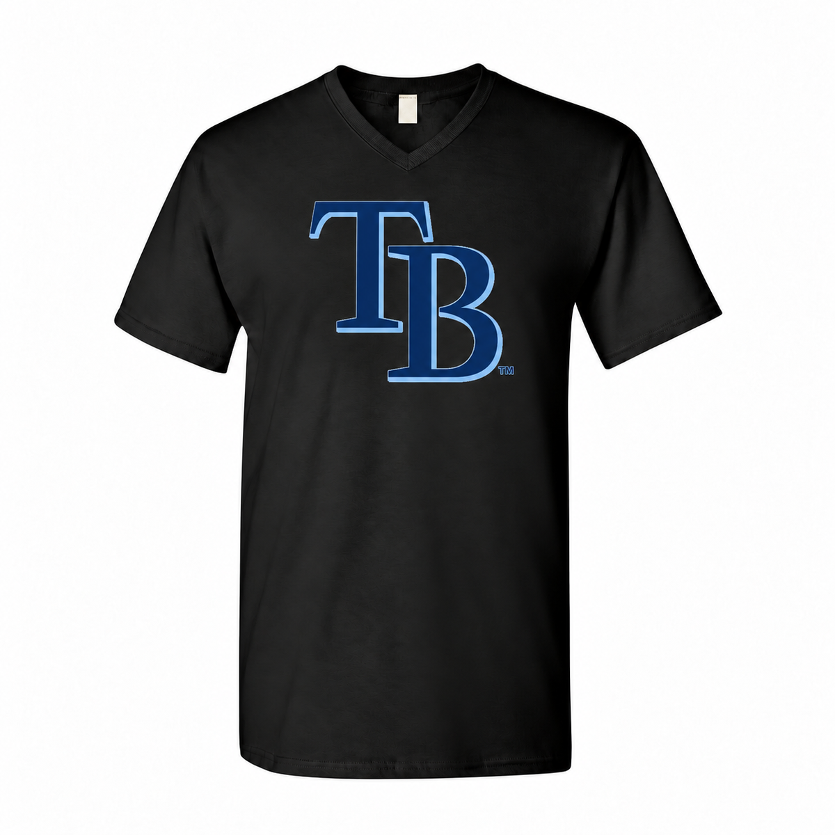 Tampa Bay Rays men's cotton V-neck T-shirt in black