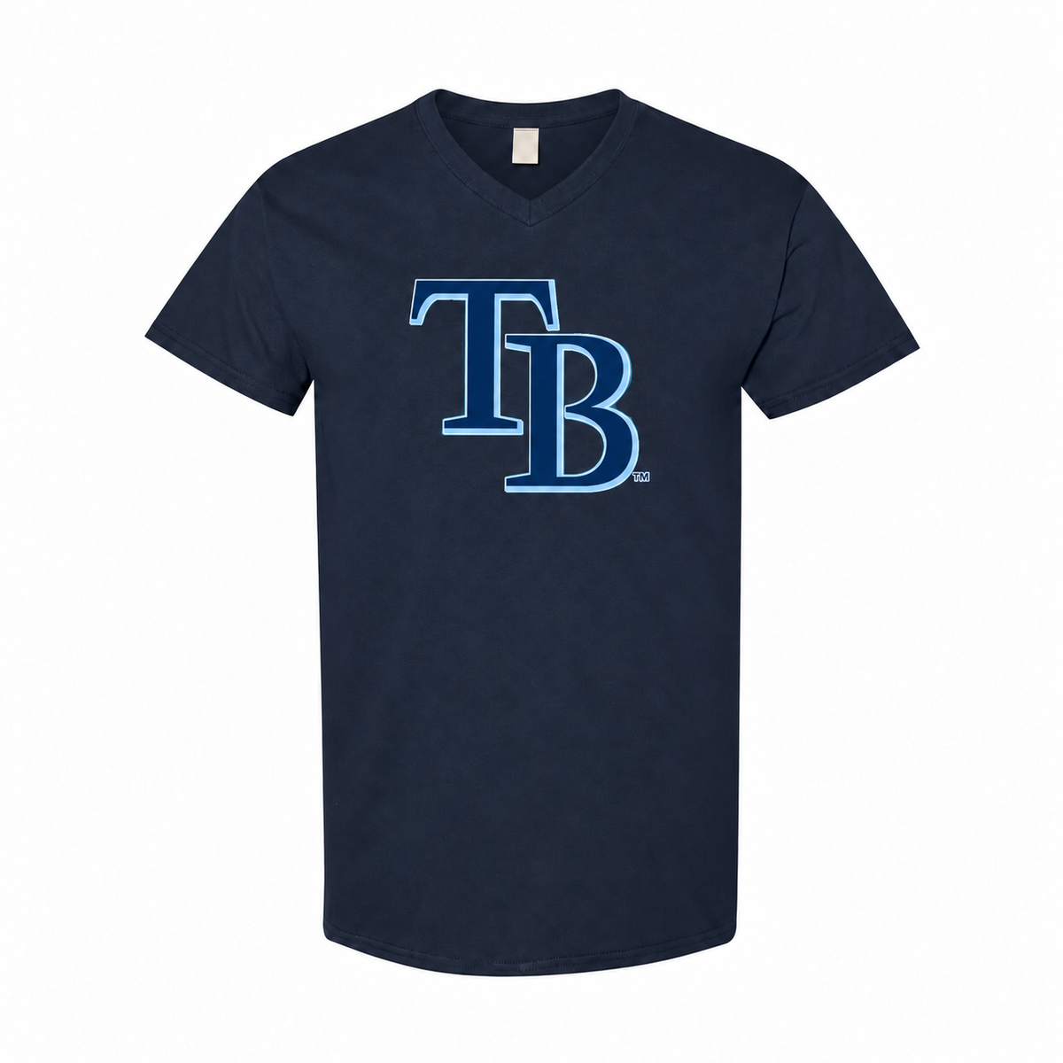 Tampa Bay Rays men's cotton V-neck T-shirt in navy