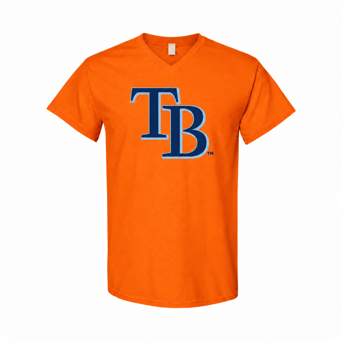 Tampa Bay Rays men's cotton V-neck T-shirt in orange
