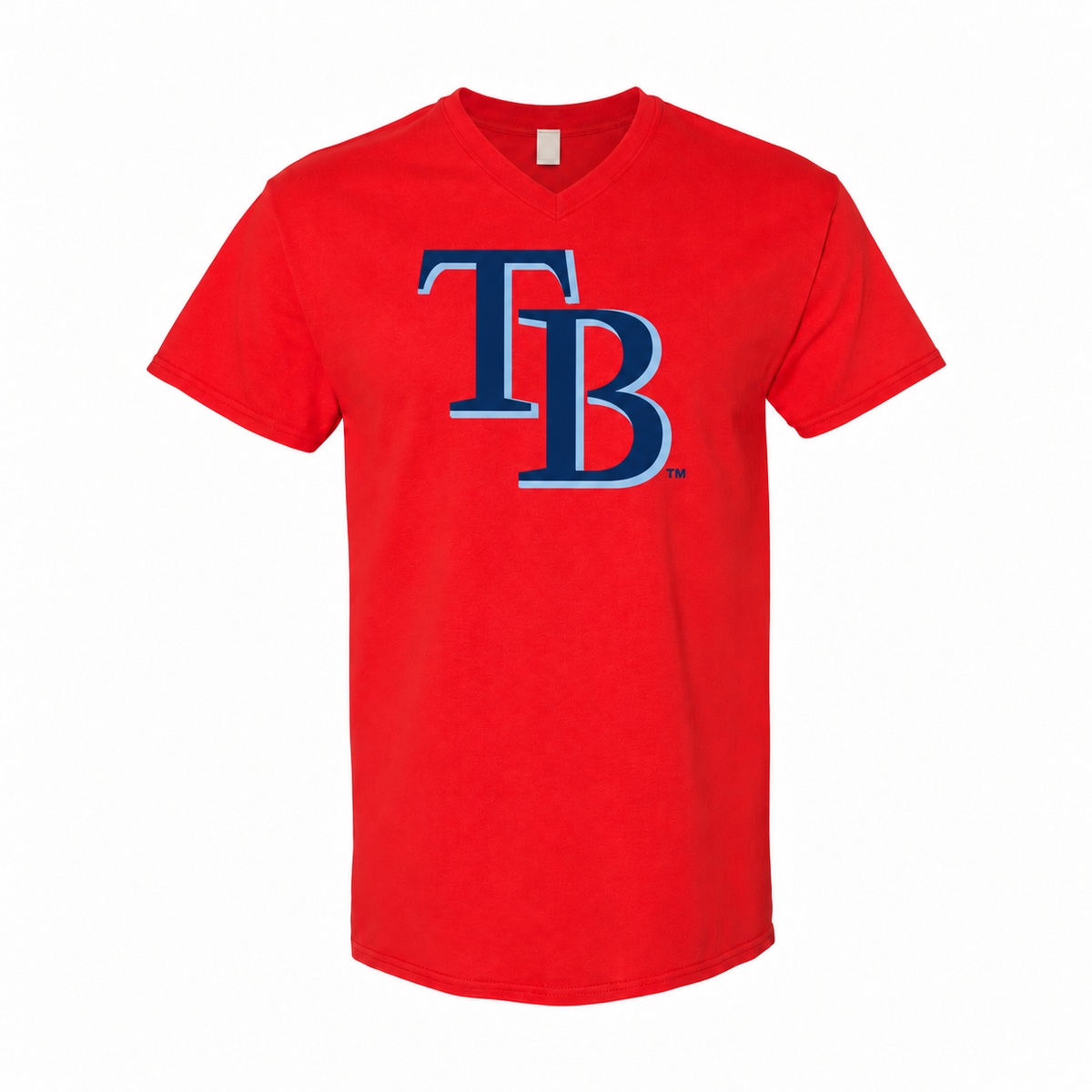 Tampa Bay Rays men's cotton V-neck T-shirt in red