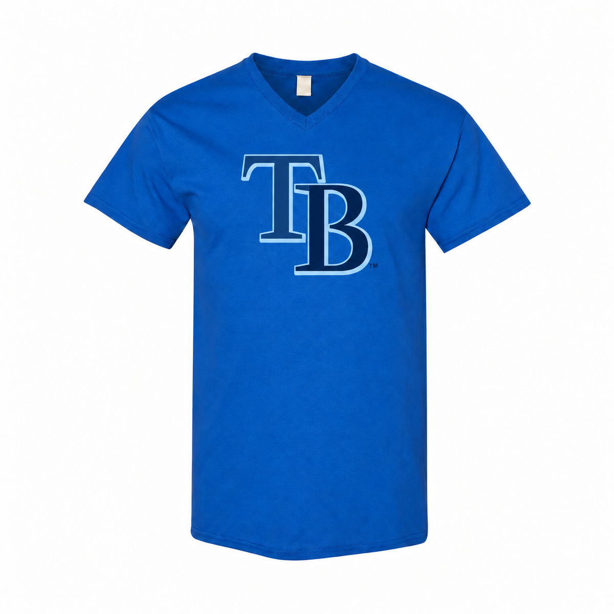 Tampa Bay Rays men's cotton V-neck T-shirt in royal blue
