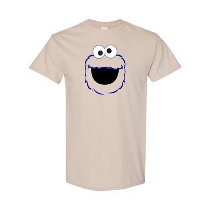 Men's Sesame Street Cookie Monster face Cotton T-shirt