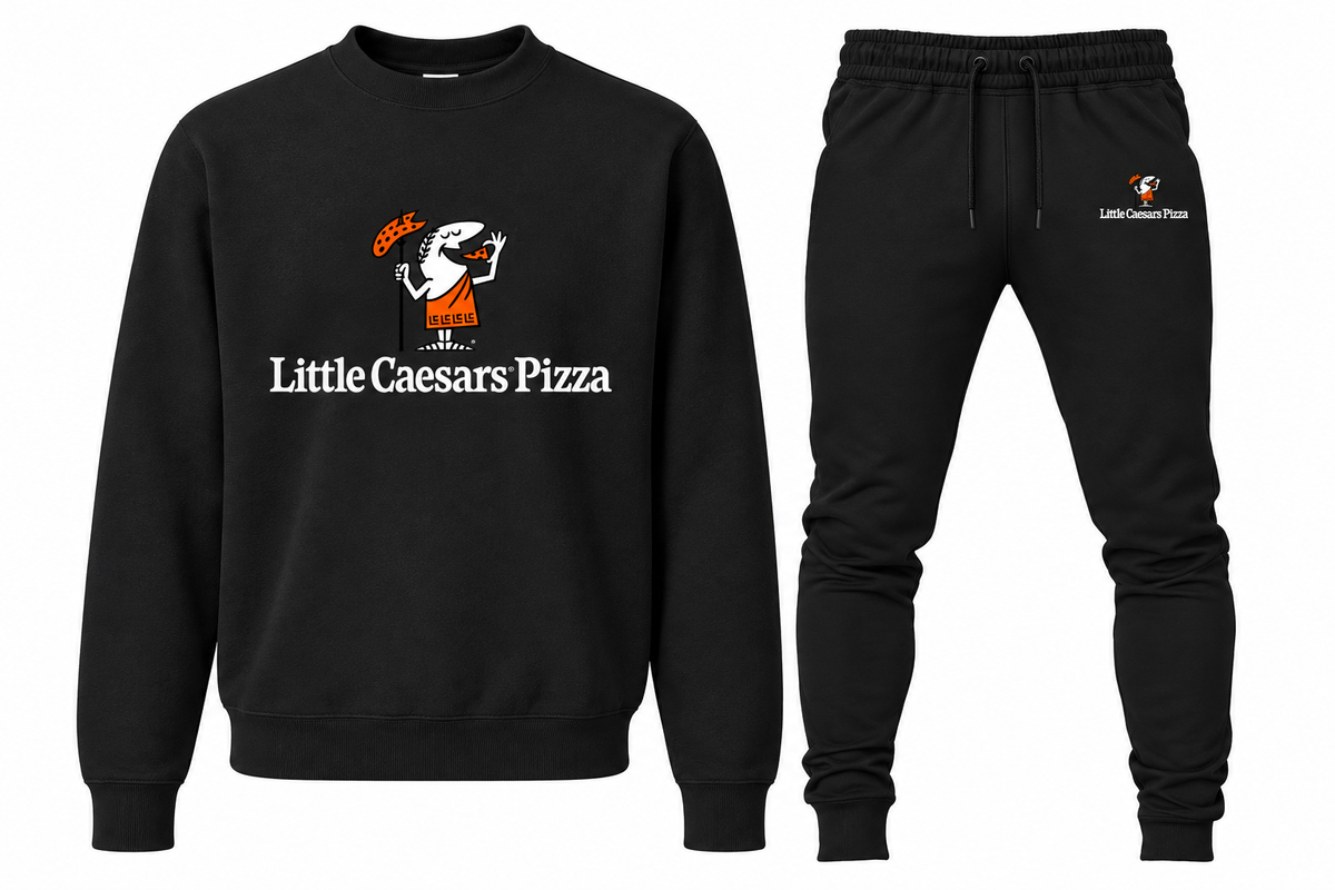 Little Caesars men's sweatshirt and jogger set in Black