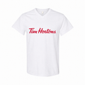Tim Hortons men's cotton V-neck T-shirt — White
