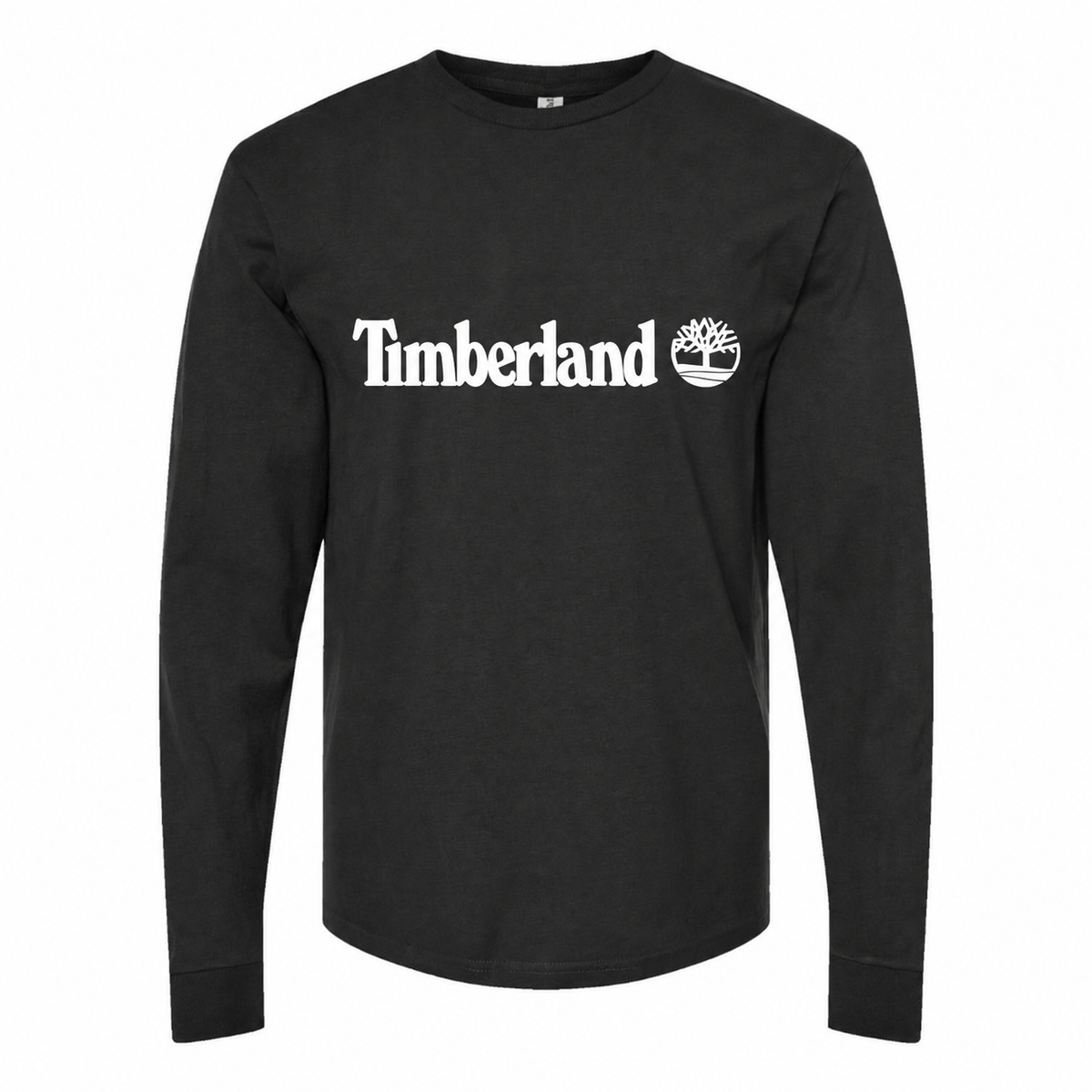 Men's Timberland-Logo-1536x864 Long sleeves Cotton Blend T-Shirt - Black