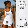 Tour de France women's white tank top and shorts set
