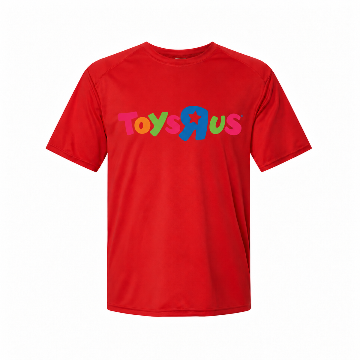 Toys R Us youth polyester tee in Red with original artwork