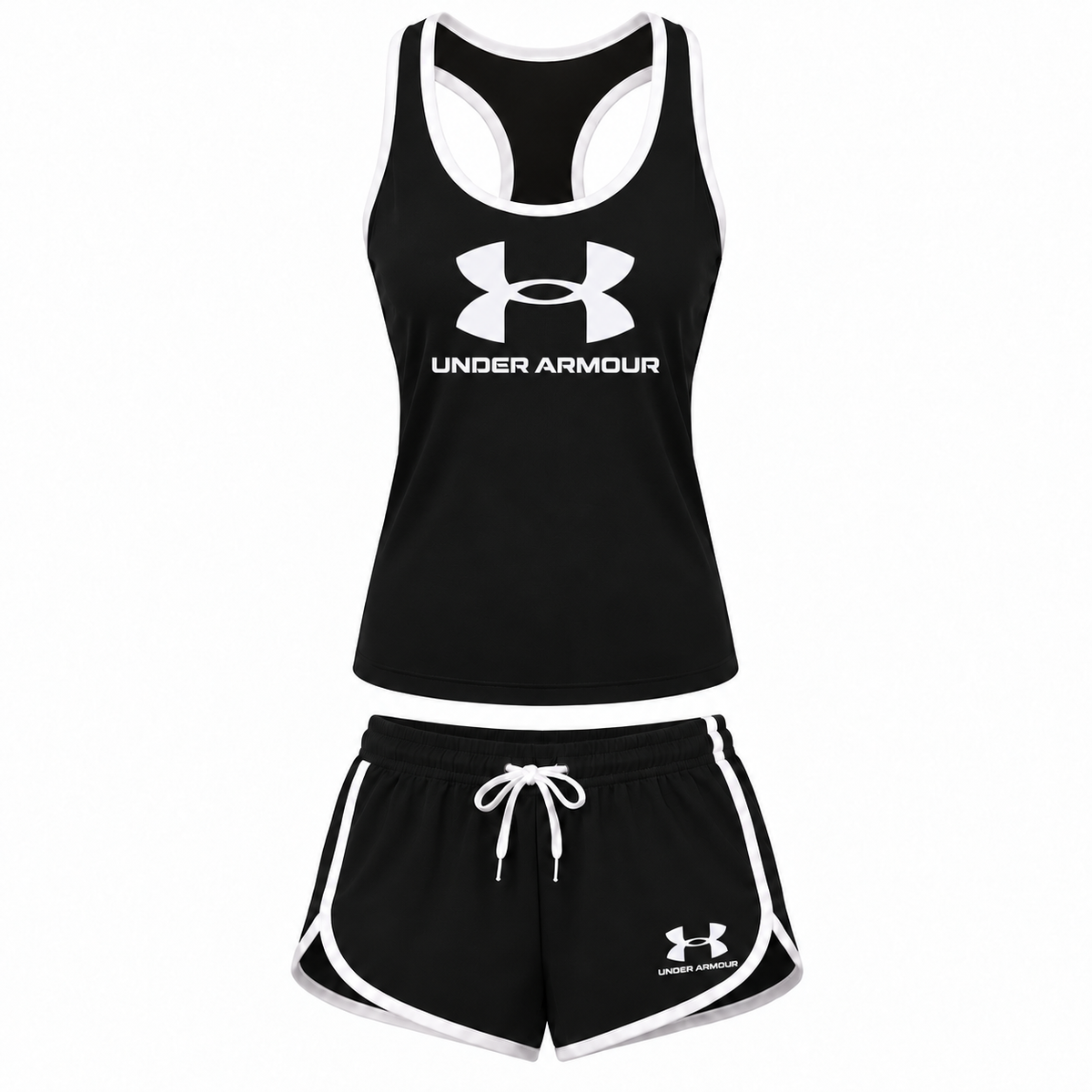 Women's Under Armour Tank Top and Shorts Set, Black