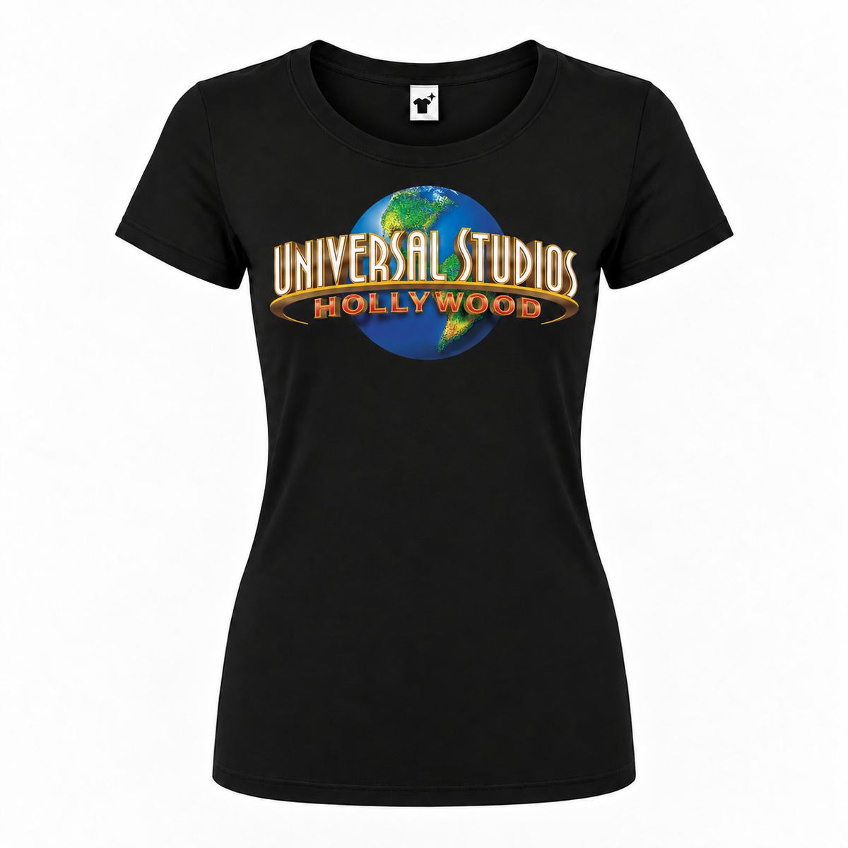 Women's Universal Studios Hollywood Round Neck T-Shirt, Black
