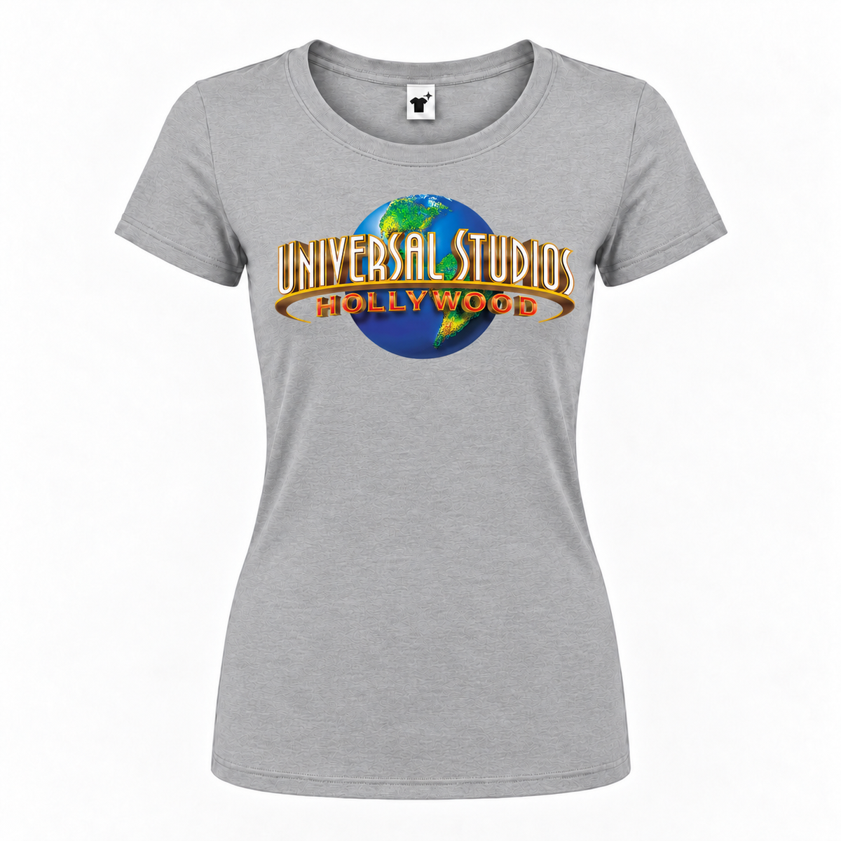 Women's Universal Studios Hollywood Round Neck T-Shirt, Gray