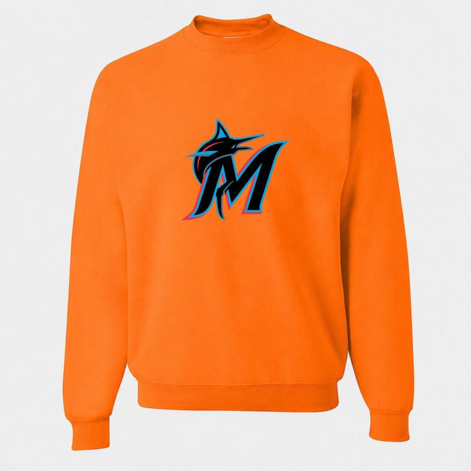 Men's Miami Marlins Crewneck Sweatshirt - Orange