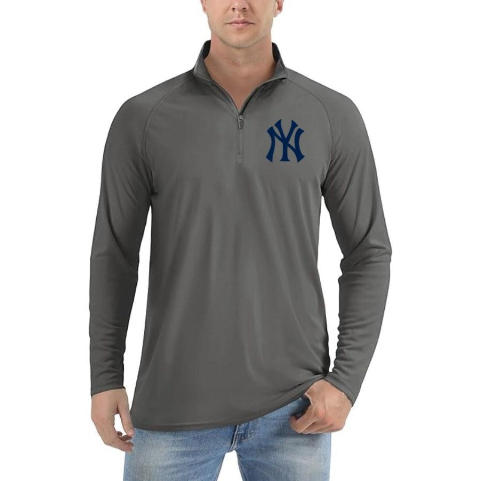 Men's New York Yankees Polyester Polo - Charcoal