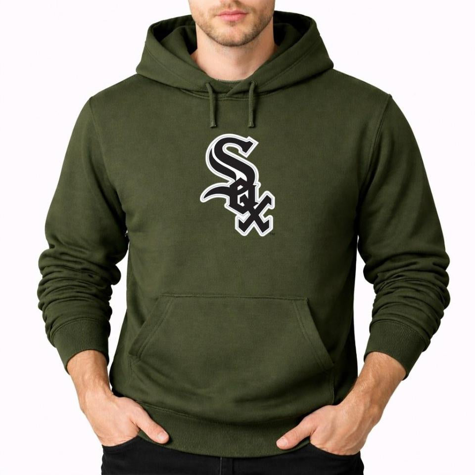 Men's Chicago White Sox Pullover Hoodie - Army Green