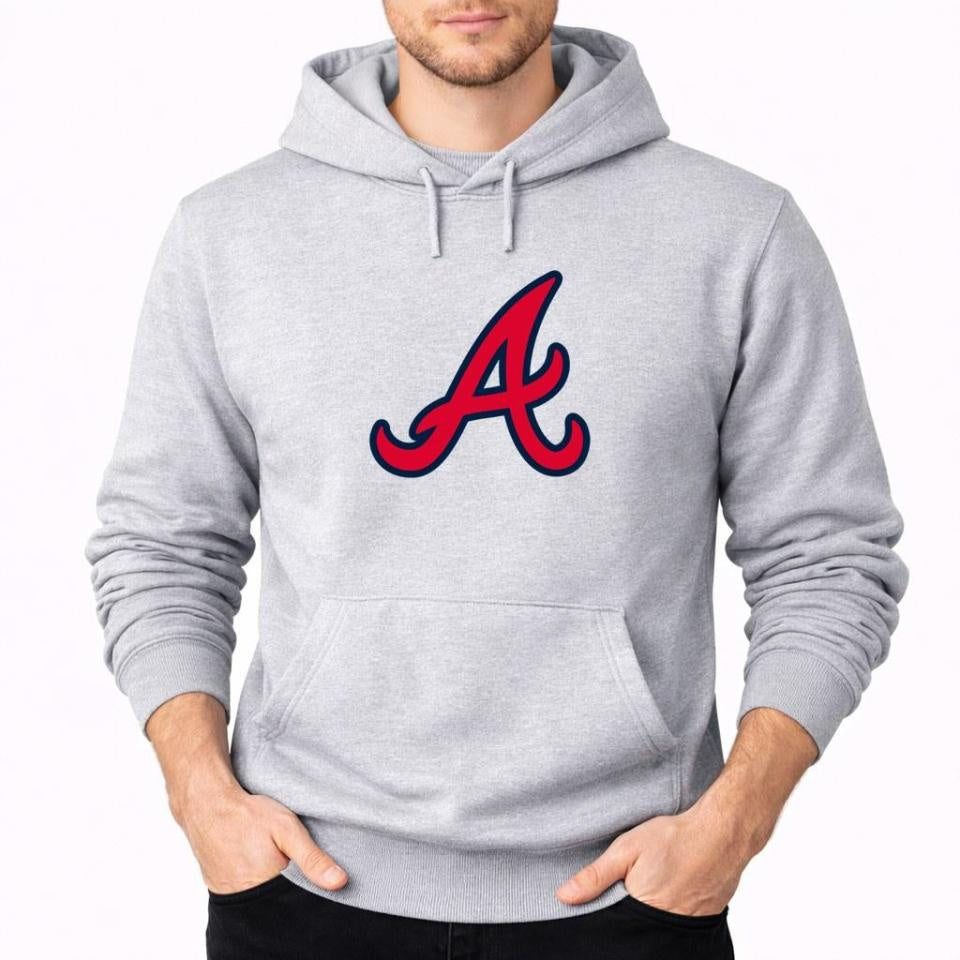 Men's Atlanta Braves Pullover Hoodie - Gray